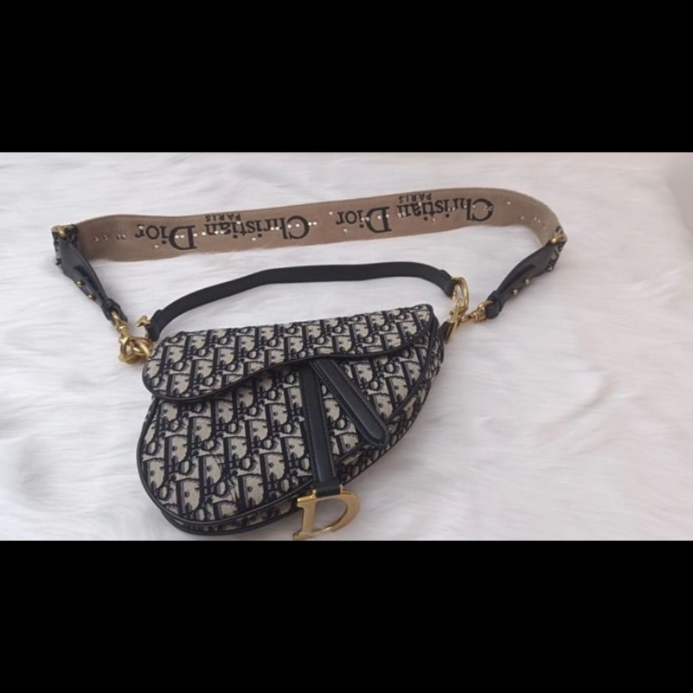 Dior Black Saddle Bag Authentic